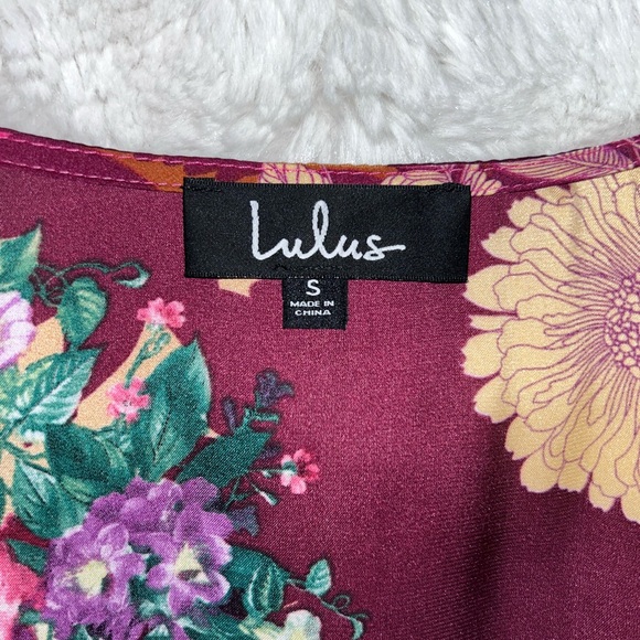 Lulus Floral Wrap Maxi Dress – Multicolor Silk Satin Feel (Size S) - Picture 6 of 9